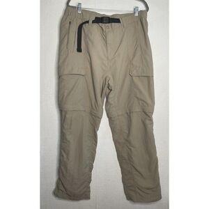 The North Face Tan Belted Nylon Convertible Hiking Cargo Pants/Short Men Size XL